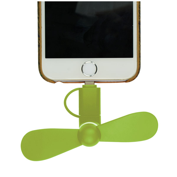 Μινι Ανεμιστηρακι GNG Με Υποδοχη Micro Usb & Lightning Πρασινο