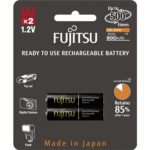 Μπαταριες AAA Fujitsu Προφορτισμενες  ΝιΜΗ 900mAh (2 τεμ)