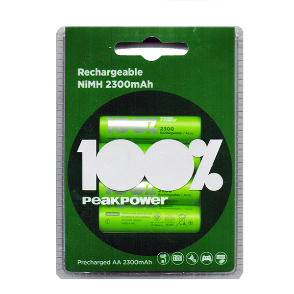 Μπαταριες Peak Power Επαναφορτιζομενες AA NiMH 2300mah (4 τεμ)