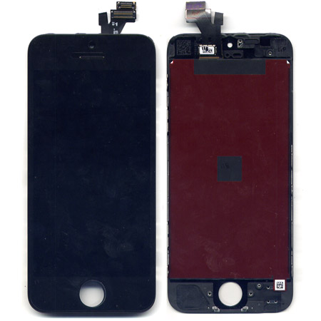 Οθονη Για Apple iPhone 5 Με Τζαμι Μαυρο Xωρις Ηome Button-Sensor Light-Ακουστικο Grade A