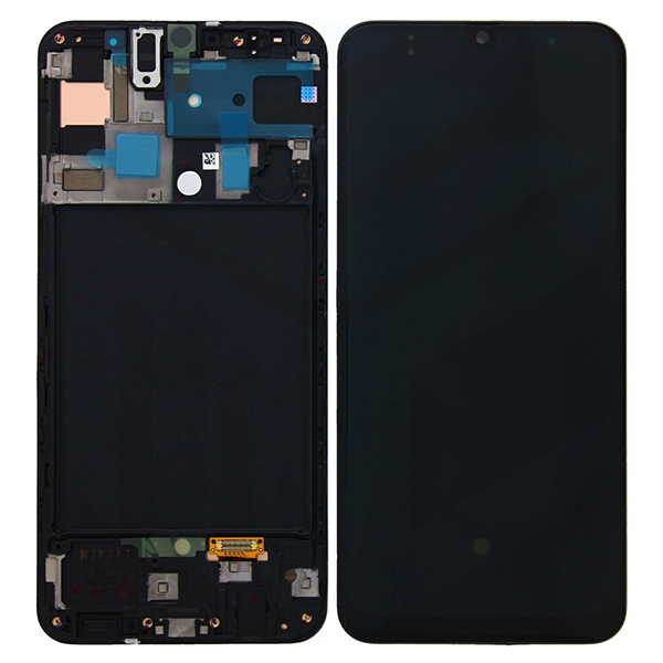 Οθονη Για Samsung A50 A505F Με Τζαμι Μαυρο και Frame OR GH82-19204A