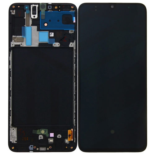 Οθονη Για Samsung A70 A705F Με Τζαμι Μαυρο και Frame OR GH82-19747A