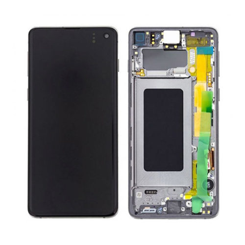 Οθονη Για Samsung G973F Galaxy S10 Με Τζαμι κ Frame Ασπρο OR GH82-18850B