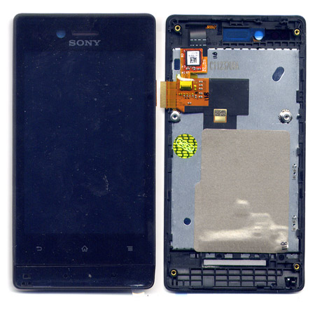 Οθονη Για SonyEricsson Xperia Miro - ST23 Με Μαυρο Τζαμι  Και Μαυρο Περιμετρικο Frame OR (124AFM00000) + Ακουστικο