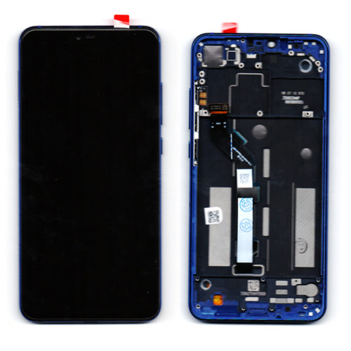 Οθονη Για Xiaomi Mi 8 Lite Με Τζαμι και Frame Μπλε Grade A