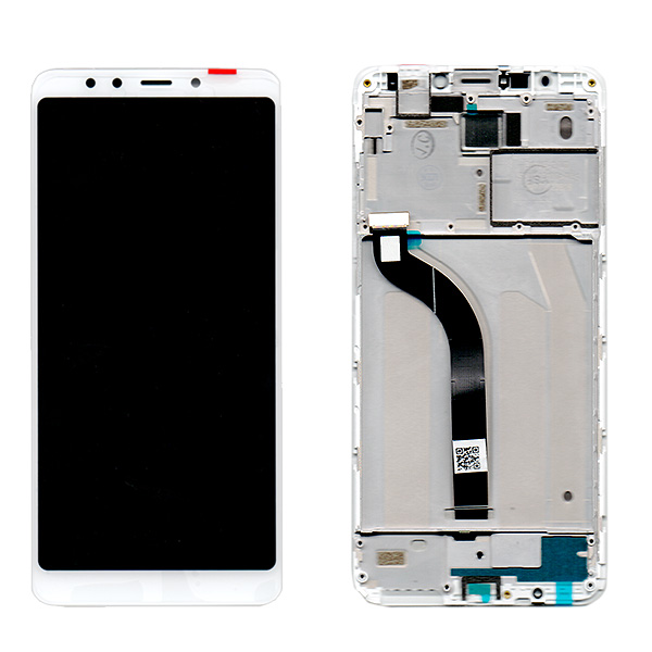 Οθονη Για Xiaomi Redmi 5+ Με Τζαμι και Frame Ασπρο Grade A