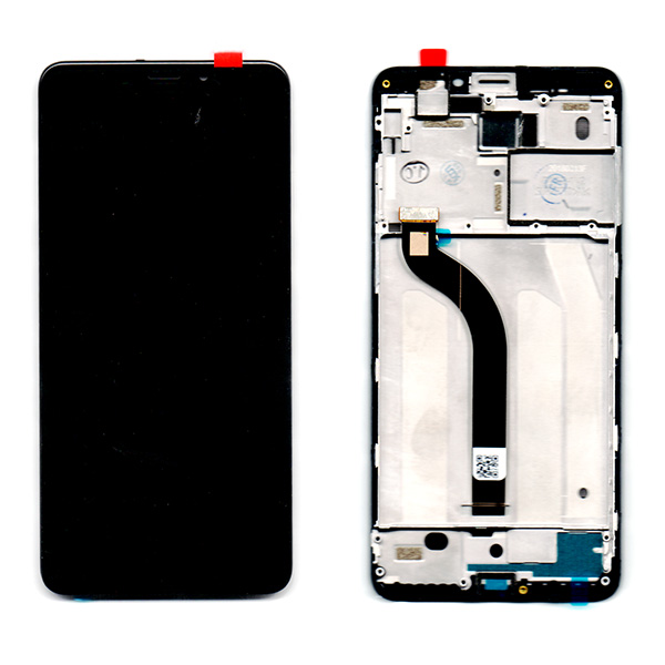 Οθονη Για Xiaomi Redmi 5+ Με Τζαμι και Frame Μαυρο Grade A