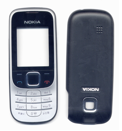 Προσοψη Για Nokia 2330 Classic Μαυρη OR Εμπρος Με Ασημι Πληκτρολογιο Και Μαυρο Τζαμακι-Καλυμμα Μπαταριας Μαυρο (0253978+0253952)