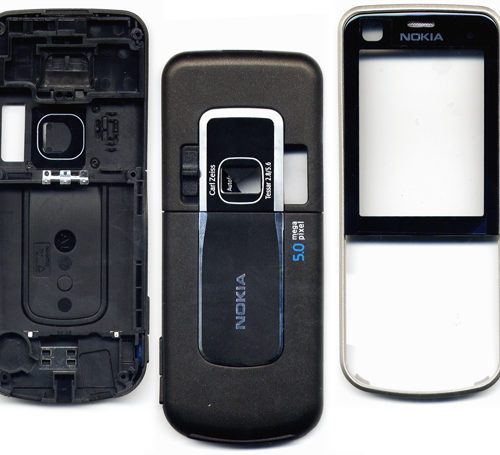 Προσοψη Για Nokia 6220 Classic Μαυρη Full OEM Με Ασημι Μεσαιο