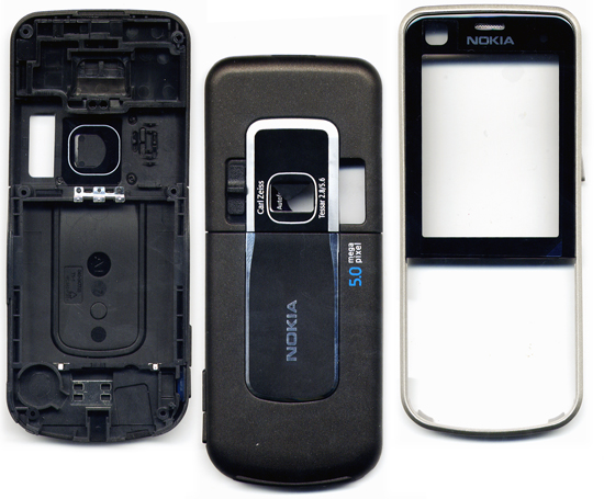 Προσοψη Για Nokia 6220 Classic Μαυρη Full OEM Με Ασημι Μεσαιο