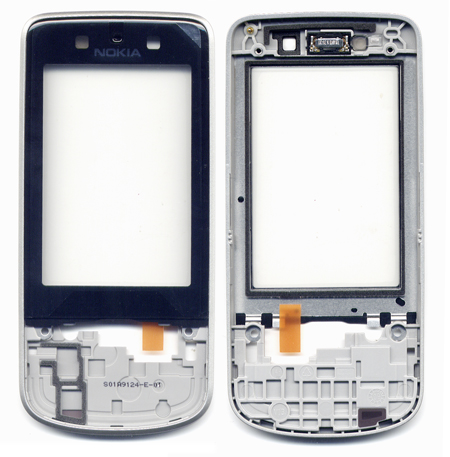 Προσοψη Για Nokia 6260 Slide Οθονης OR Ασημι Με Μαυρο Τζαμακι