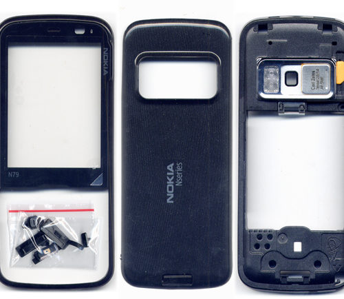 Προσοψη Για Nokia N79 Μαυρη Full OEM Με Μαυρο Τζαμι-Πλαστικα Κουμπακια