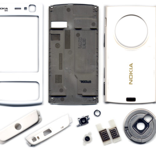 Προσοψη Για Nokia N95 Ασπρη Εμπρος-Πισω-Ανω-Κατω Χωρις Αρθρωση Με Πλαστικα Κουμπακια OEM