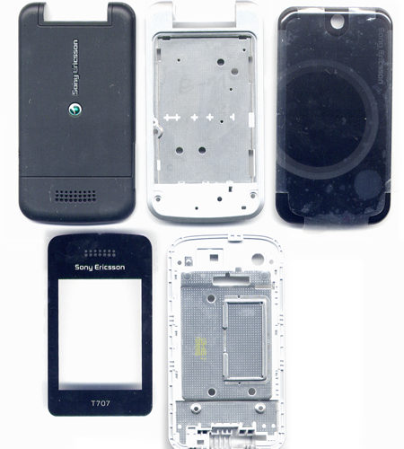 Προσοψη Για SonyEricsson T707 Μαυρη Με Ασημι Μεσαιο Full Με Τζαμακι