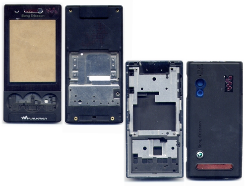 Προσοψη Για SonyEricsson W705-W715 Μαυρη Full OEM Χωρις Αρθρωση Κοκκινο Εμπρος Κατω Μερος-Με Τζαμακι