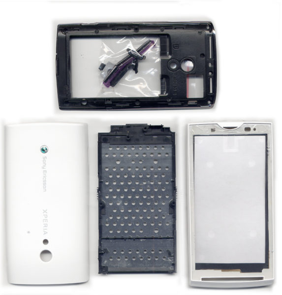 Προσοψη Για SonyEricsson X10 Xperia Ασπρη Full OEM Χωρις Τζαμι Με Πλαστικα Κουμπακια