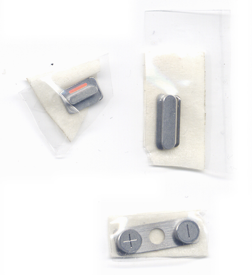 Σετ Πλαστικα Κουμπια Για iPhone 4 OR Ασημι (Volume-Mute Vibrate-On/Off)