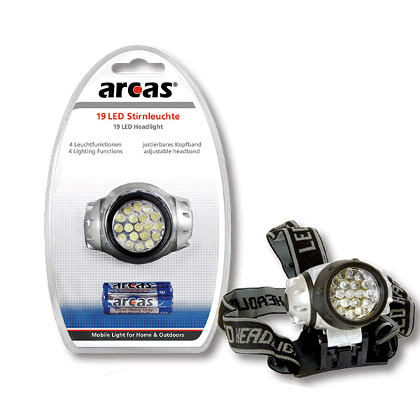Φακος Κεφαλης Arcas 9 Led + 3 Μπαταρια AAA Alkaline
