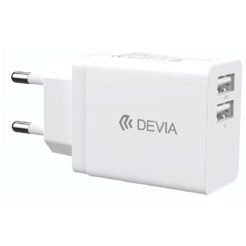 Φορτιστης Σπιτιου Devia Smart Series Με 2 Θυρες Usb 2.4A Ασπρος
