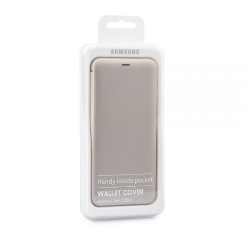 ORIGINAL SAMSUNG BOOK WALLET COVER A6 PLUS 2018 gold
