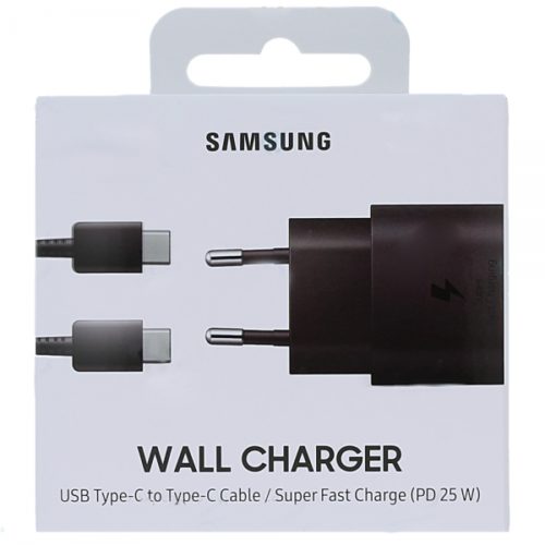 ORIGINAL SAMSUNG TRAVEL CHARGER 25W TYPE C to TYPE C black