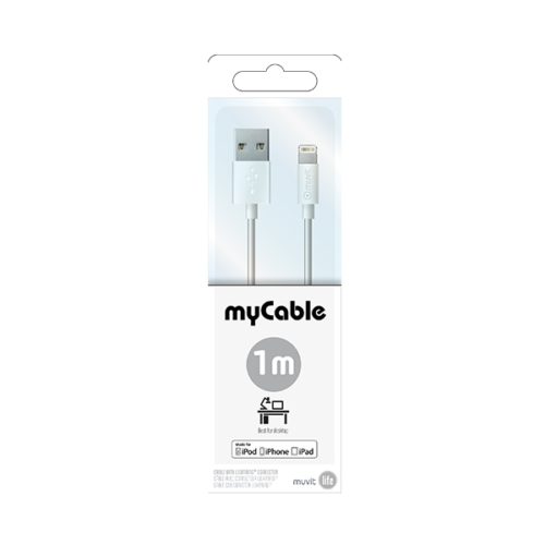 MUVIT LIFE DATA CABLE LIGHTNING MFi 1M white