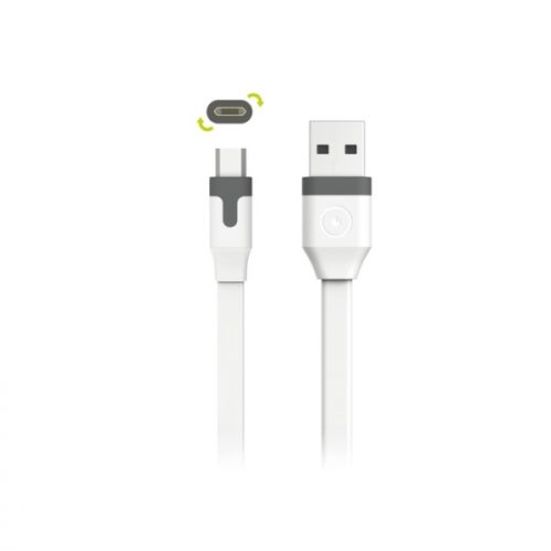 MUVIT DATA CABLE FLAT MICRO USB 2.4A 1M  white