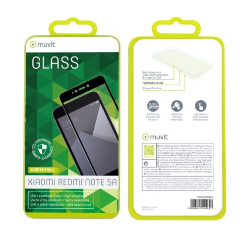 MUVIT JAPAN FULL FACE XIAOMI REDMI NOTE 5a /NOTE 5a PRIME black tempered glass