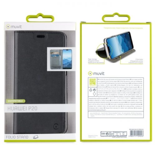 MUVIT LEATHER STAND BOOK HUAWEI P20 2018 black