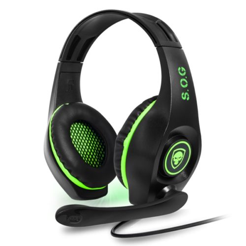 SOG PRO STEREO HEADPHONES MIC JACK 3.5mm PC / XBOX ONE black green
