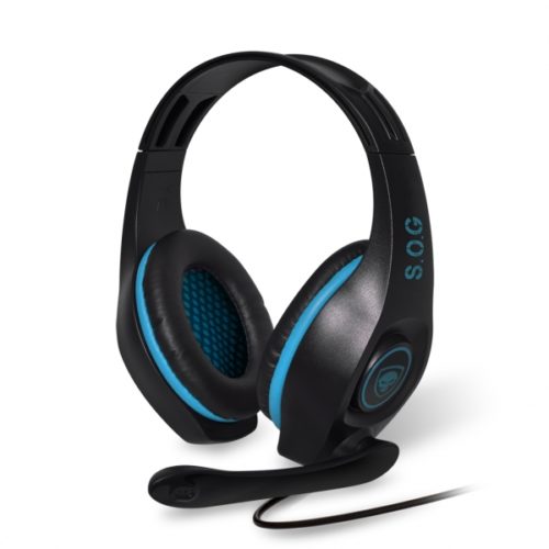 SOG PRO STEREO HEADPHONES MIC JACK 3.5mm PC / PS4 / XBOX ONE / NINTENDO SWITCH black blue