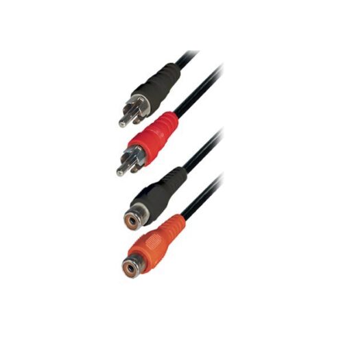 1.5m M/F  2RCA Plug To 2RCA Jack Nickel Well CABLE-451-BW