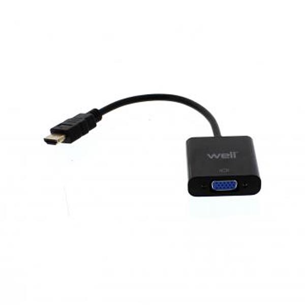 Adaptor HDMI αρσενικό σε VGA θηλυκό Well ADAPT-HDMIM/VGAF-0.2BK-WL