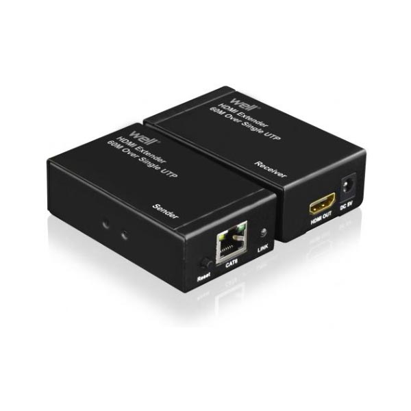 Well Hdmi Extender CAT.5/6 60M Over single UTP V1.3 EXT-HDMI1.3/60M-WL