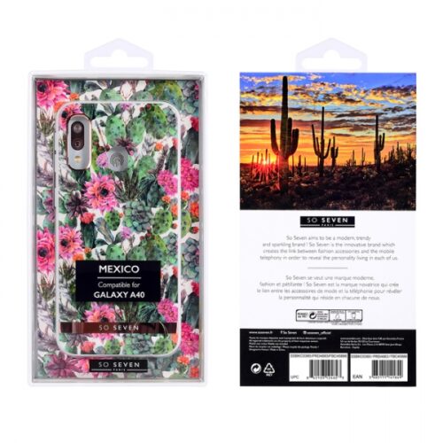 SO SEVEN MEXICO PINK FLOWER SAMSUNG A40 backcover