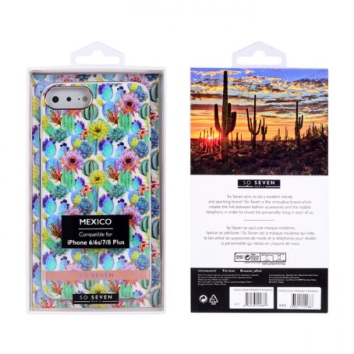 SO SEVEN MEXICO BLUE CACTUS IPHONE 7 PLUS 8 PLUS backcover