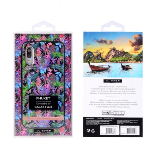 SO SEVEN PUCKET TROPICAL BLACK BUTTERFLY SAMSUNG A40 backcover