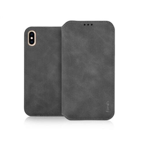 FONEX BOOK VELVET IPHONE XS MAX grey