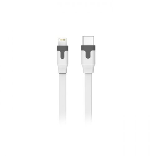 MUVIT DATA CABLE FLAT MFI TYPE C TO LIGHTNING 3A 1M white