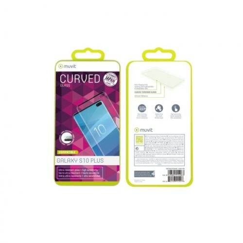 MUVIT JAPAN FULL FACE SAMSUNG S10 PLUS black tempered glass