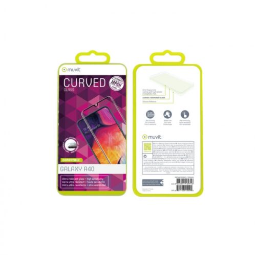 MUVIT JAPAN FULL FACE SAMSUNG A40 black tempered glass