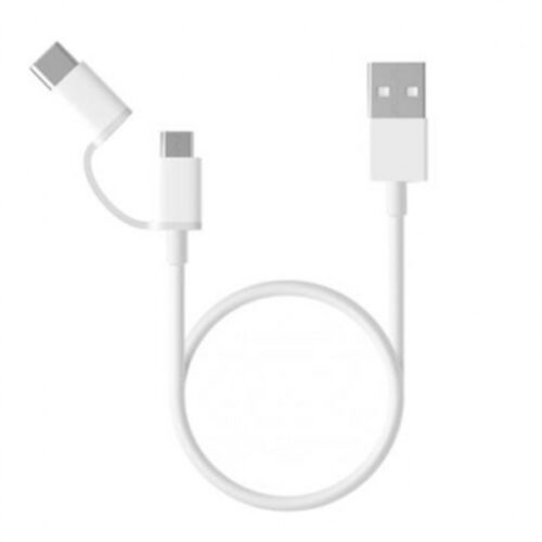 ORIGINAL XIAOMI DATA CABLE 2 IN 1 USB TO TYPE C | MICRO USB 1m white