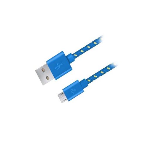 Καλώδιο Micro USB 2.0 1m Fabric braided μπλε