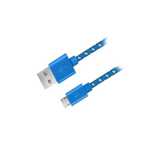 Καλώδιο Micro USB 2.0 1m Fabric braided μπλε