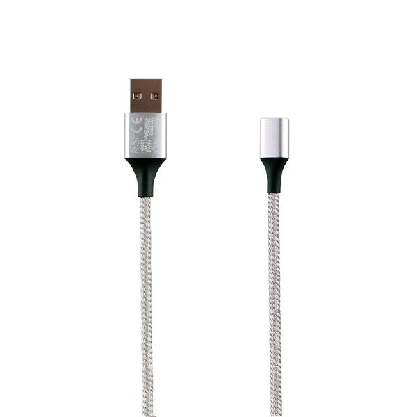 Καλώδιο USB Φόρτισης-Data Magnetic Braided 3.5A QC 2.0 1m Ασημί NSP
