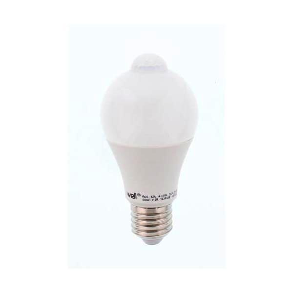 Λάμπα LED 12W E27 4000K με αισθητήρα κίνησης Well LEDLNPIR-A6012E27-WL