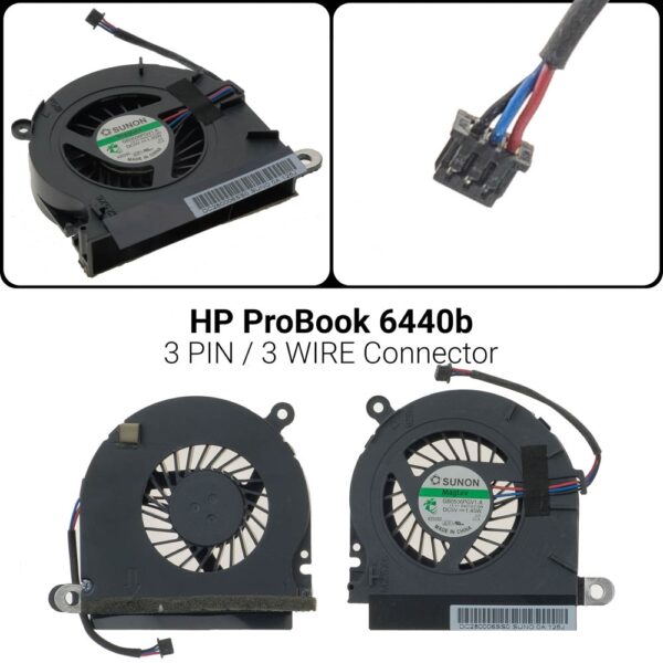 3 PIN 3 WIREΑνεμιστήρας HP 6440B 6445BProbook 6555B 6550B 6455B 6450B 6440b 6445B 6540B583266-001 593878-001 GB0506PGV1-A