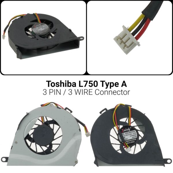 3 PIN3 WIREL750D L755 L755D AB7705HX-GB3Ανεμιστήρας Toshiba L650 L650D L655 L655DL750D L755 L755D Type A