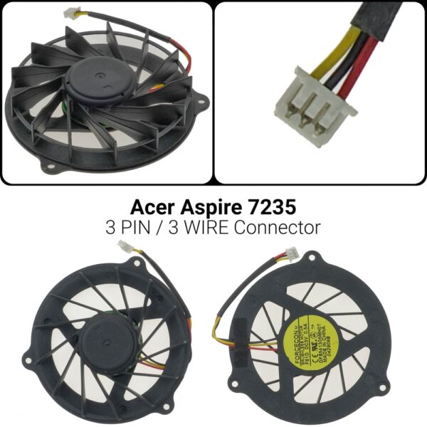 3 PIN3 WIREΑνεμιστήρας Acer 72357535 7738DFS541305MH0T 7235 7535 7738 7738GAspire 7235 7535 7735G 7535Z 7735ZG 7738 FORCECON DFS541305MH0T