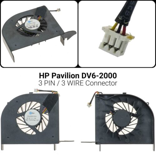 3 PIN3 WIREΑνεμιστήρας HP Pavilion DV6-2000 DV6-2100 cpu cooling 579158-001 600868-001DV6-2000 DV6-2100 579158-001 600868-001 DFS531305M30T